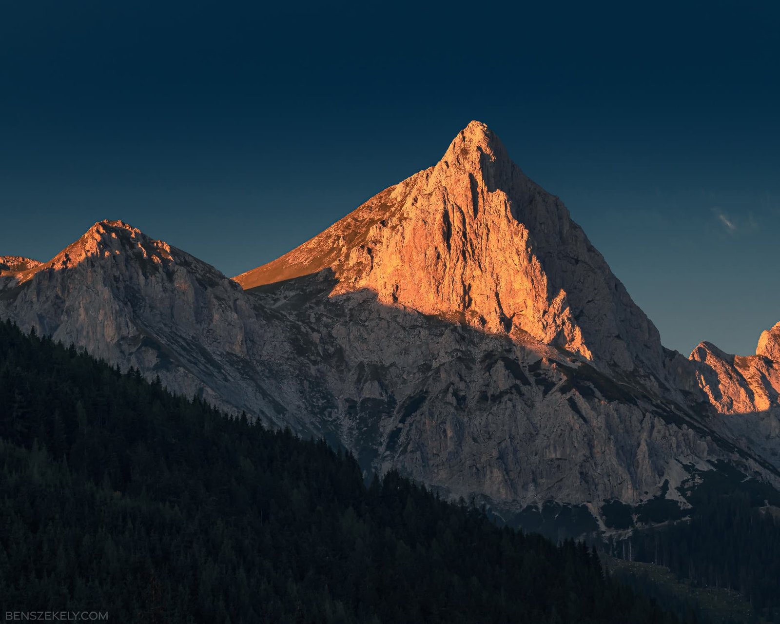 Nature photograph of a mountain during a beautiful sunset.