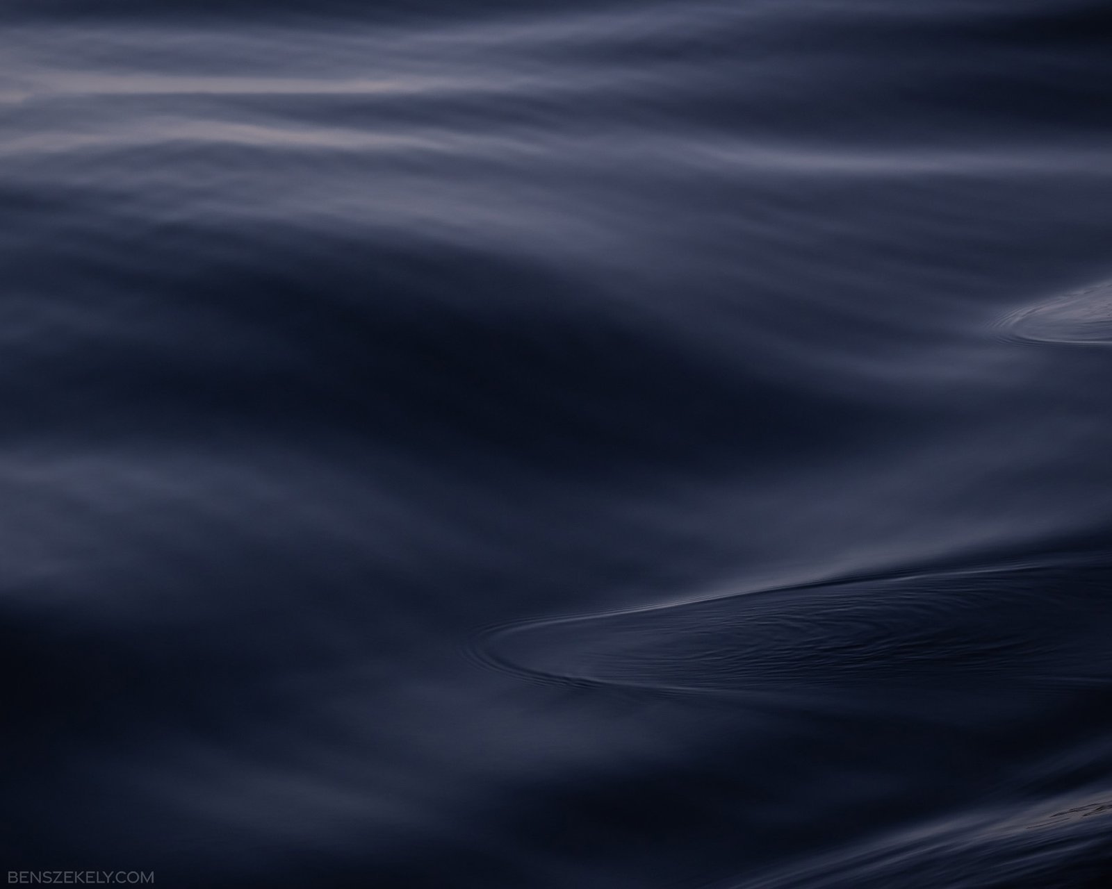 Detail photograph of a silky blue water