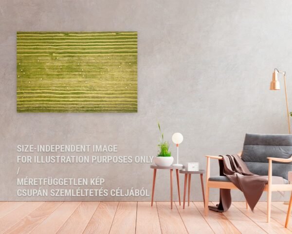 A large print showing a harvested field hanging on the wall of a living room