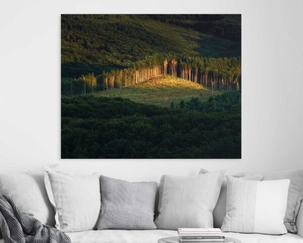 Wall art of a green forest