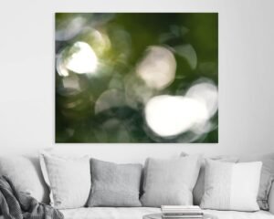 Abstract wall art in green and yellow color