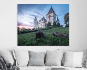 Wall art of Andrassy castle at a home